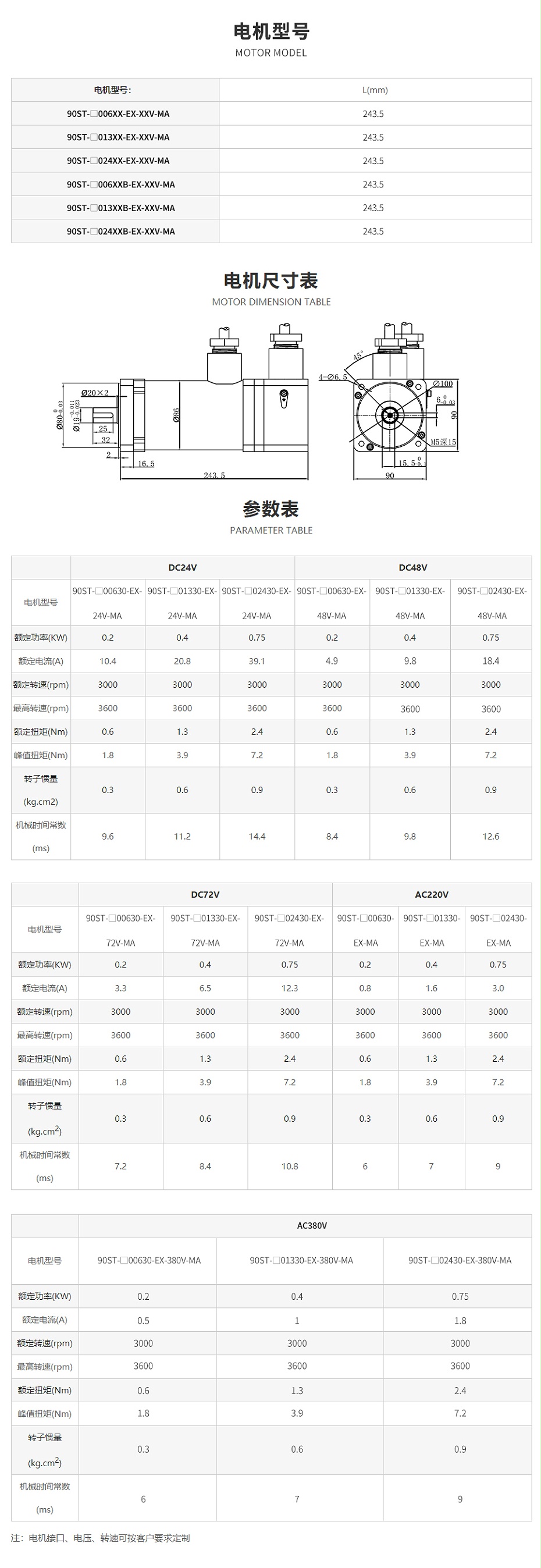 煤安型交直流防爆伺服電機(jī)